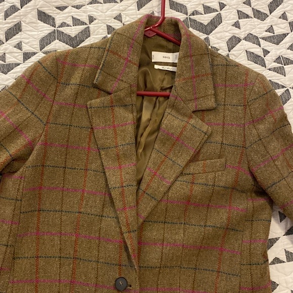 Mango check wool blend blazer - Picture 3 of 5